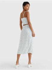 Bílá dámská vzorovaná midi sukně s rozparkem Tommy Jeans L