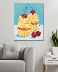 ZUTY Diamantové malování - CUPCAKY S VANILKOVÝM KRÉMEM (MYROSLAVA VOLOSCHUK) 40x50 cm bez rámu a bez vypnutí plátna