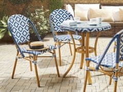 Beliani Sada 4 zahradních židlí s modro-bílým vzorem RIFREDDO