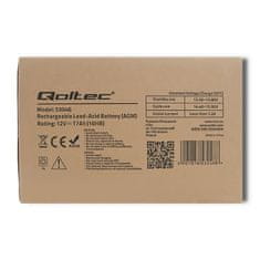 Qoltec Baterie AGM | 12V | 17Ah | max. 255A