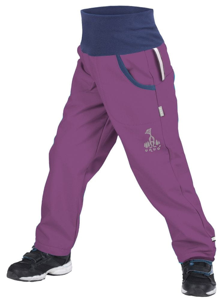 Unuo dívčí softshellové kalhoty s fleecem fialová 98/104