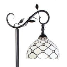 Clayre & Eef Stojací lampa Tiffany DOTTY WHITE 5LL-6244