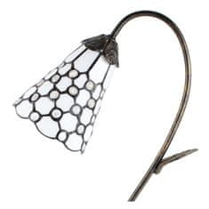 Clayre & Eef Stolní lampa Tiffany DOTTY WHITE 5LL-6248