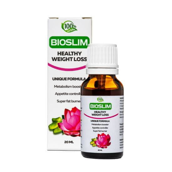 BIOSLIM Kapky pro detoxikaci a hubnutí s výtažky z kurkumy a černých fazolí. Pro muže a ženy 20 ml