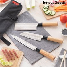 InnovaGoods Sada profesionálních japonských nožů s praktickým pouzdrem Damas·Q