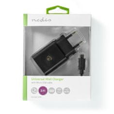 Nedis WCHAM213ABK USB napájecí adaptér 2.1 A + microUSB kabel, černá