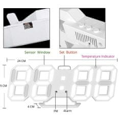 Northix Digitální 3D hodiny - bílé 