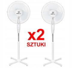 KINGHoff 2 X Podlahový Ventilátor Kingcool 40Cm 40W - Bílá