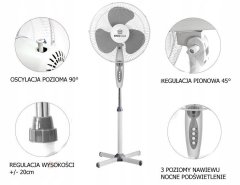 KINGHoff 2 X Podlahový Ventilátor Kingcool 40Cm 40W - Šedý