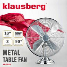 KLAUSBERG Stolní Ventilátor 40Cm 50W Kov Kb-7538