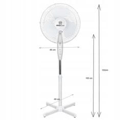 KINGHoff Podlahový stojící Ventilátor 40Cm 40W KH-2124 - Bílý