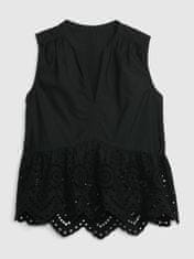 Gap Bavlněný peplum top s krajkou XXS