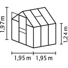 VITAVIA skleník VITAVIA VENUS 3800 čiré sklo 3 mm stříbrný