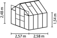 VITAVIA skleník VITAVIA URANUS 6700 čiré sklo 3 mm stříbrný