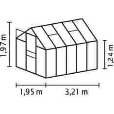 VITAVIA skleník VITAVIA VENUS 6200 čiré sklo 3 mm zelený 