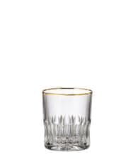 Bohemia Crystal Ručně broušené sklenice na whisky Daisy Line Gold 300ml (set po 2ks)