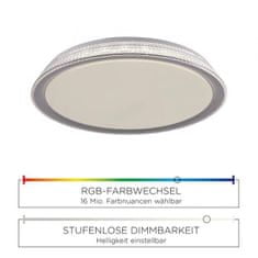 PAUL NEUHAUS LEUCHTEN DIREKT is JUST LIGHT LED stropní svítidlo, stříbrná, stmívatelné, App, dálkový ovladač MEDION RGB plus 2700-5000K