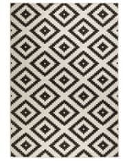 NORTHRUGS Kusový koberec Twin-Wendeteppiche 103129 schwarz creme – na ven i na doma 80x250