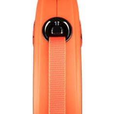 Flexi Xtreme S popruh 5m, oranžová do 20kg s pružným Soft-Stop páskem