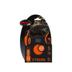 Flexi Xtreme S popruh 5m, oranžová do 20kg s pružným Soft-Stop páskem