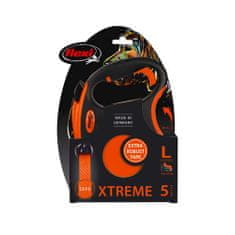 Flexi Xtreme L popruh 5m, oranžová do 65kg s pružným Soft-Stop páskem