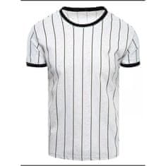 Dstreet Pánské tričko pruhované DELMA světle šedé rx4927 XL