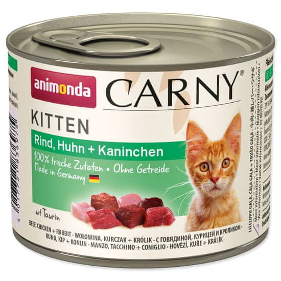 Animonda Konzerva Carny Kitten hovězí + kuřecí + králík 200 g