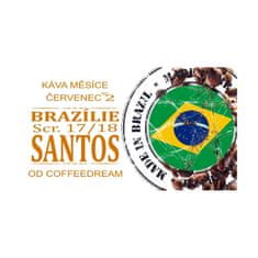 COFFEEDREAM Káva BRAZÍLIE SANTOS NY2 - Hmotnost: 100g, Typ kávy: Zrnková, Způsob balení: běžný třívrstvý sáček