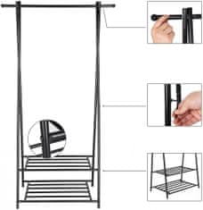 Artenat Stojan na oblečení Lusila, 155 cm, černá