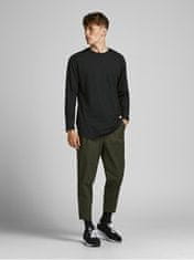 Jack&Jones Pánské triko JJENOA Long Line Fit 12190128 Black Relaxed (Velikost S)