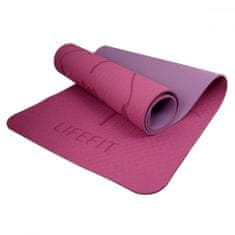 LIFEFIT Podložka LIFEFIT YOGA MAT LOTOS DUO, 183x58x0,6cm, bordó