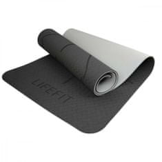 LIFEFIT Podložka LIFEFIT YOGA MAT LOTOS DUO, 183x58x0,6cm, černá