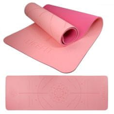 LIFEFIT Podložka LIFEFIT YOGA MAT RELAX DUO, 183x58x0,6cm, růžová