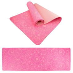 LIFEFIT Podložka LIFEFIT YOGA MAT MANDALA DUO, 183x58x0,6cm, růžová