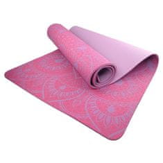 LIFEFIT Podložka LIFEFIT YOGA MAT MANDALA DUO, 183x58x0,6cm, bordó