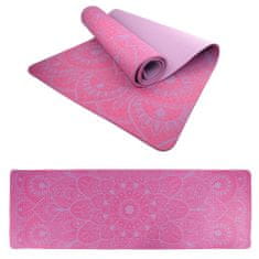 LIFEFIT Podložka LIFEFIT YOGA MAT MANDALA DUO, 183x58x0,6cm, bordó