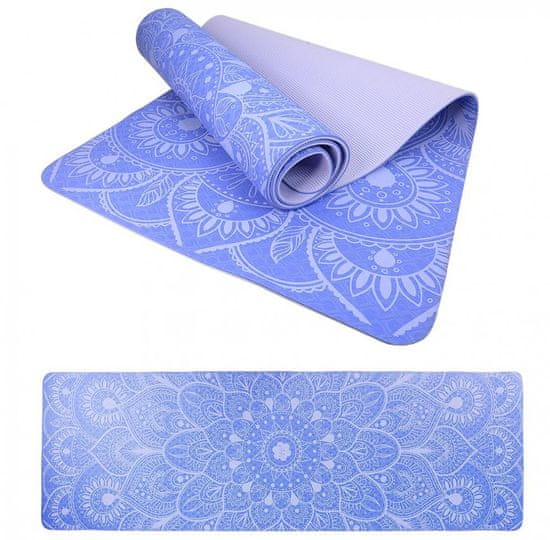 LIFEFIT Podložka LIFEFIT YOGA MAT MANDALA DUO, 183x58x0,6cm, modrá