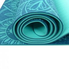 LIFEFIT Podložka LIFEFIT YOGA MAT MANDALA DUO, 183x58x0,6cm, tyrkysová