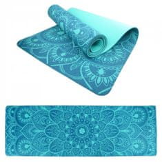 LIFEFIT Podložka LIFEFIT YOGA MAT MANDALA DUO, 183x58x0,6cm, tyrkysová