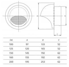 HAVACO KMK designová fasádní mřížka nerez 100 mm