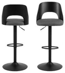 Design Scandinavia Barová židle Lucy (SET 2 ks), tmavě šedá