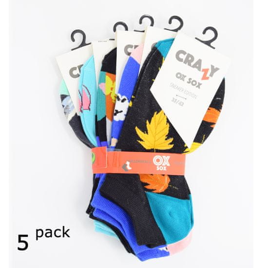 OXSOX dámské barevné sneaker ponožky Crazy 64006 5-pack