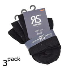 RS dámské bavlněné zkrácené jednobarevné ponožky 92001 3-pack, černá, 31-34