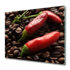 tulup.cz Skleněná krájecí deska Chilli a káva 60x52 cm