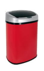 Bezdoteku Bezdotykový odpadkový koš červený hranatý senzorový 38 L
