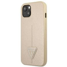 Guess GUHCP13MPSATLE hard silikonové pouzdro iPhone 13 6.1" beige Saffiano Triangle Logo