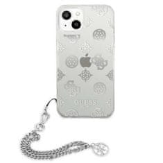 Guess GUHCP13SKSPESI hard silikonové pouzdro iPhone 13 Mini 5.4" silver Peony Chain Collection