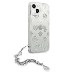 Guess GUHCP13SKSPESI hard silikonové pouzdro iPhone 13 Mini 5.4" silver Peony Chain Collection