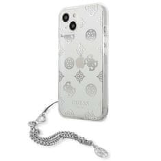 Guess GUHCP13SKSPESI hard silikonové pouzdro iPhone 13 Mini 5.4" silver Peony Chain Collection