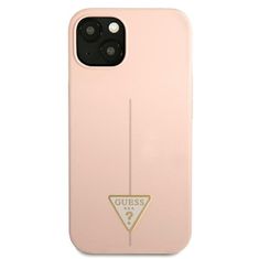 Guess GUHCP13MSLTGP hard silikonové pouzdro iPhone 13 6.1" pink Silicone Triangle